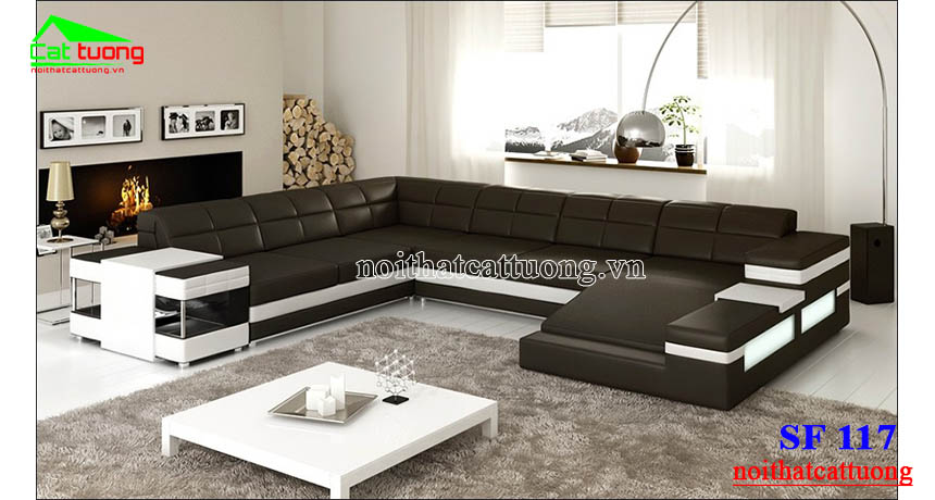 sofa da cao cấp SF117 đẹp