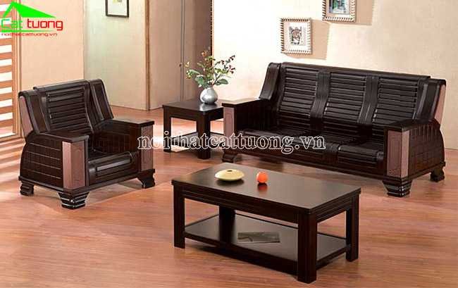 bàn ghế phòng khách - sofa gỗ