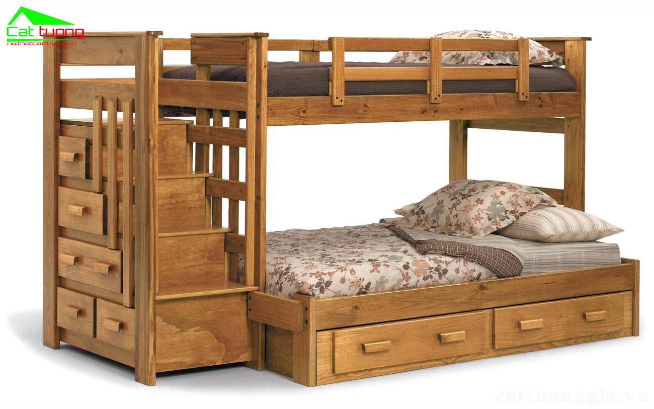 Các kiểu giường tầng đẹp - Giường tầng gỗ cao cấp