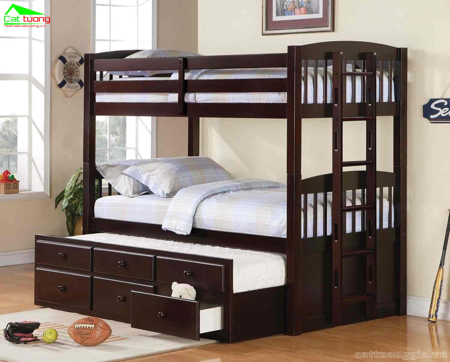 Các kiểu giường tầng đẹp - Giường tầng gỗ cao cấp