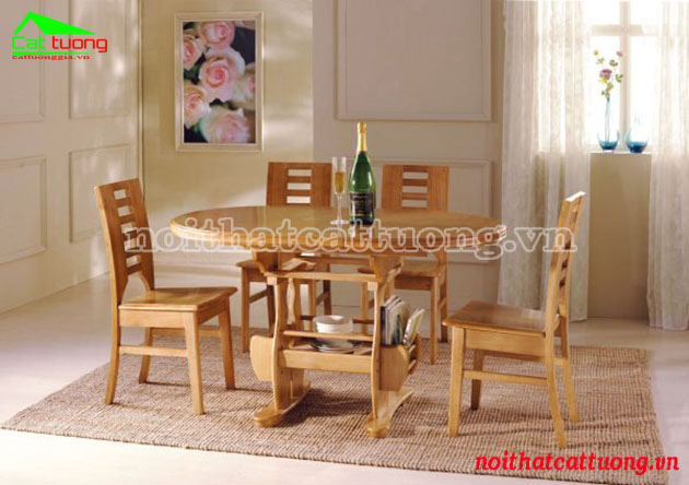 Mẫu bàn ghế ăn gỗ tự nhiên