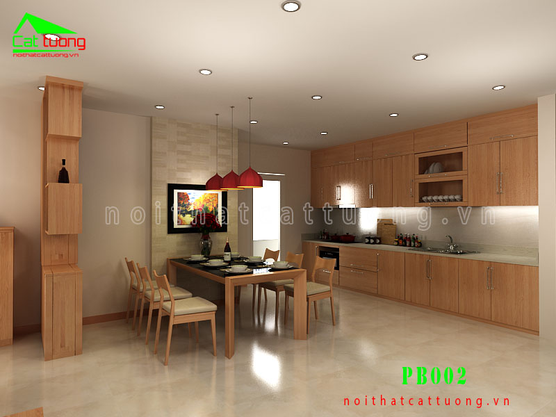 thiết kế nội thất phòng bếp đẹp PB002