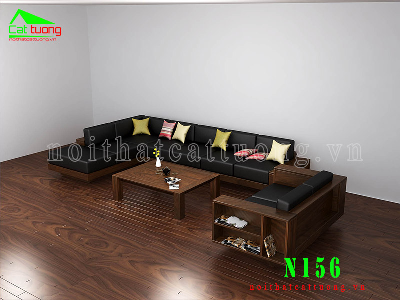sofa gỗ óc chó N156