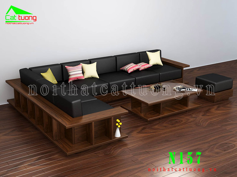 sofa gỗ óc chó N157 