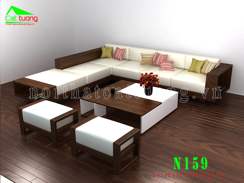 Sofa gỗ óc chó N159 