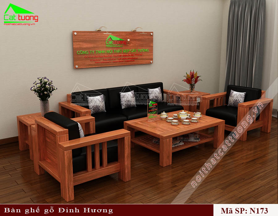 Mẫu bàn ghế phòng khách gỗ Đinh Hương