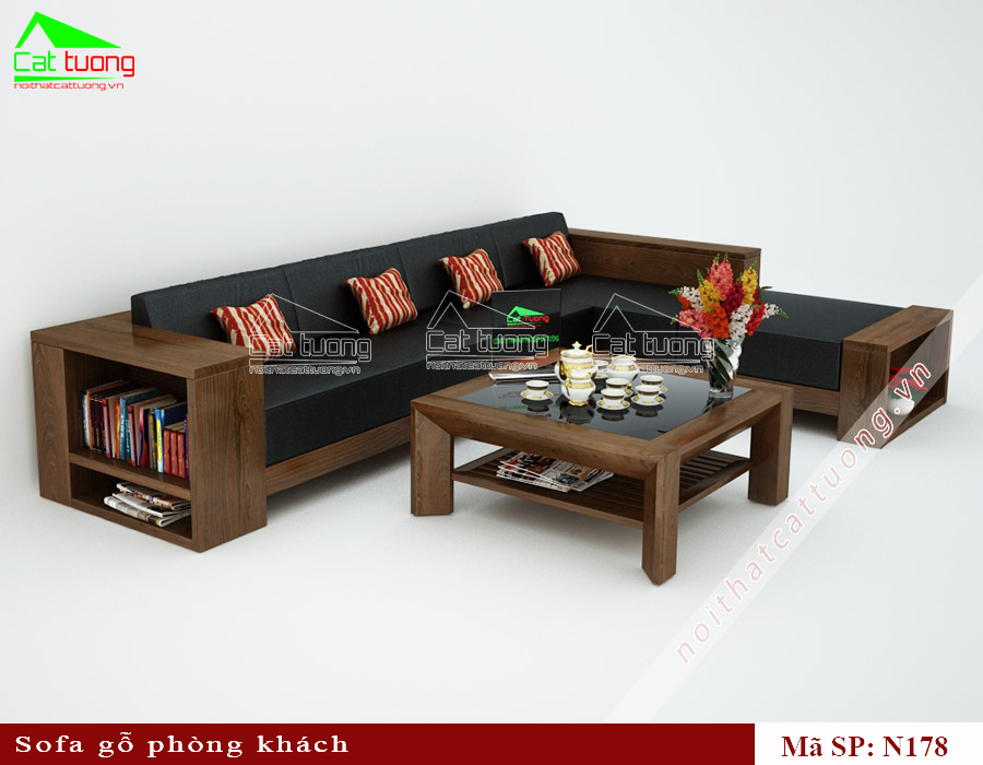 Sofa gỗ phòng khách đẹp N178