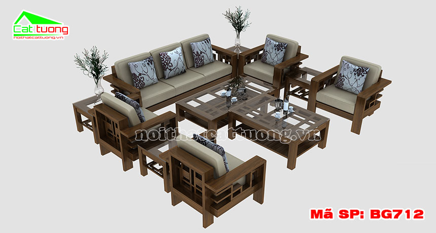 Mẫu bàn ghế gỗ phòng khách BG172