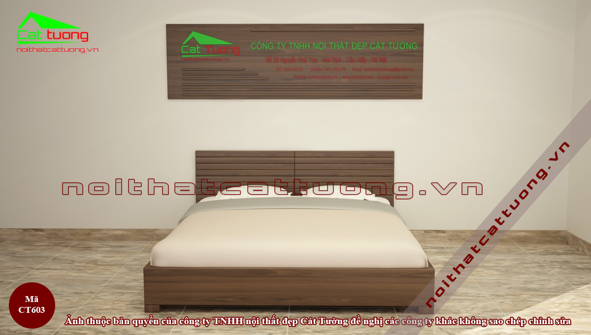 Giường ngủ gỗ óc chó CT603