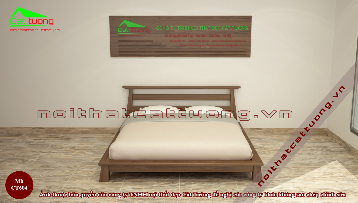 Giường ngủ gỗ óc chó CT604