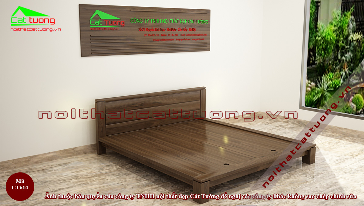 Giường ngủ gỗ óc chó CT614 chất lượng cao