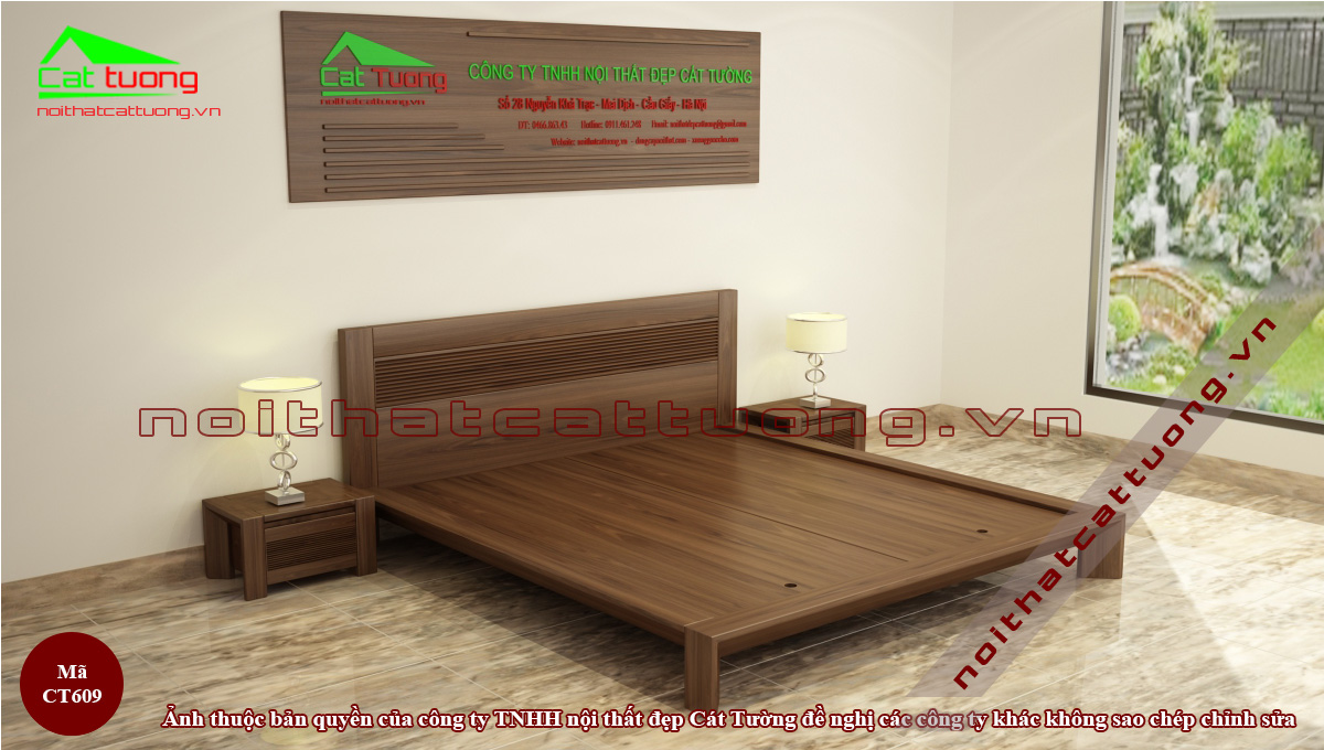 Giường gỗ tự nhiên