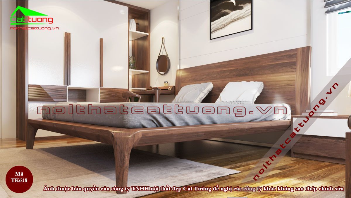 Giường ngủ gỗ tự nhiên n11 cao cấp