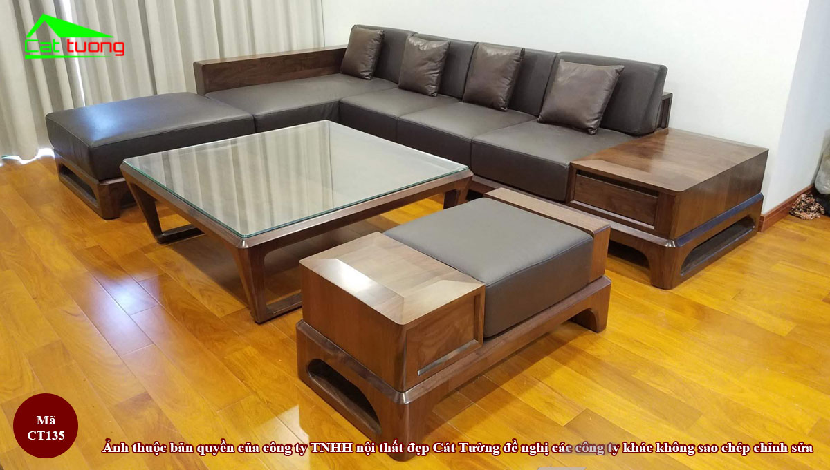 Sofa gỗ óc chó CT135 1