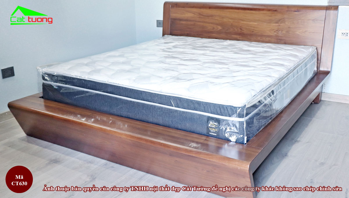 Giường ngủ gỗ óc chó CT630 màu sắc đẹp