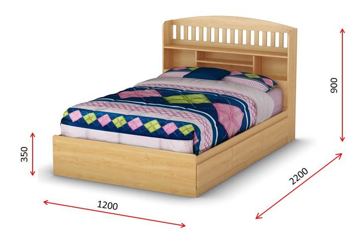 Kích thước giường đơn bằng gỗ