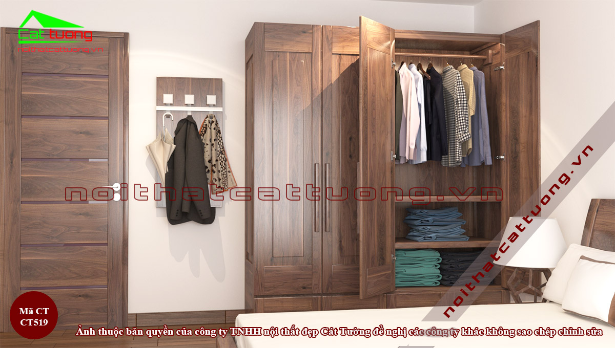 Kích thước tiêu chuẩn tủ quần áo gỗ