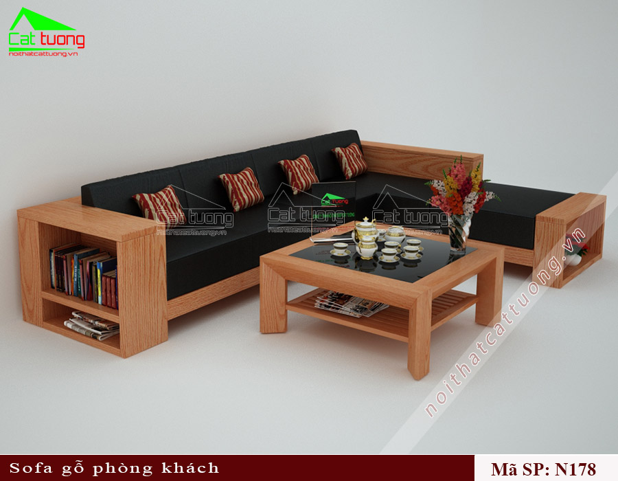 Sofa gỗ sồi mỹ N178