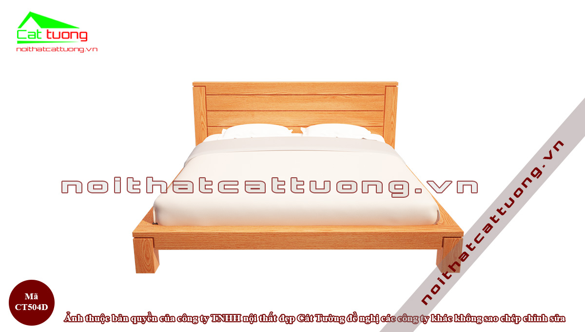 Giường ngủ gỗ Sồi Mỹ CT504