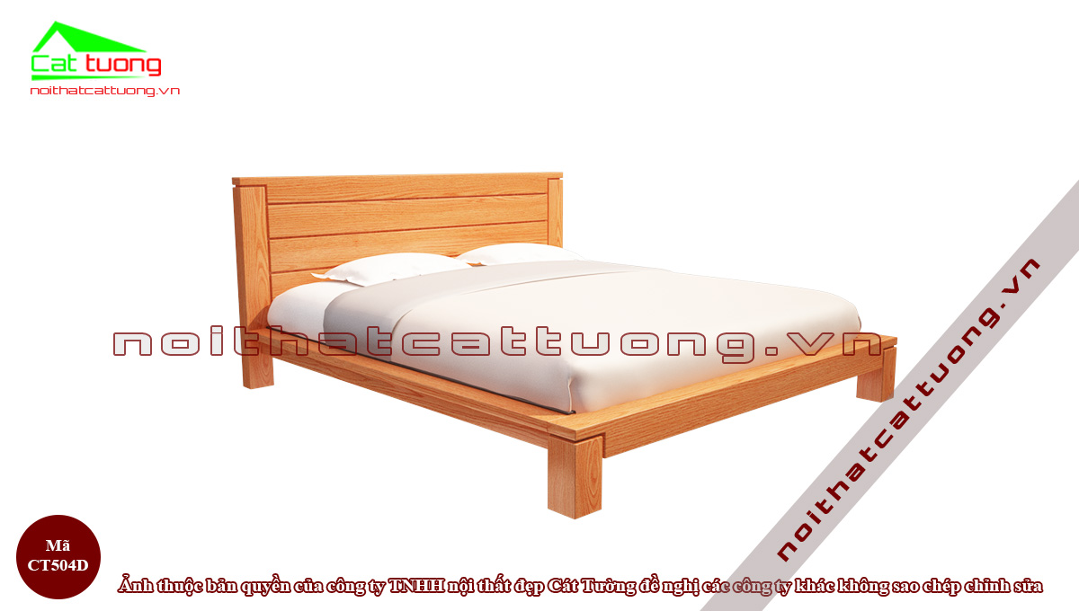 Giường ngủ gỗ Sồi Mỹ CT504