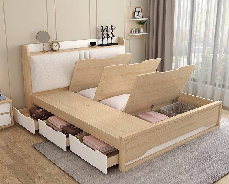 Giường ngủ có hộc kép thiết kế đa dạng, đẹp mắt