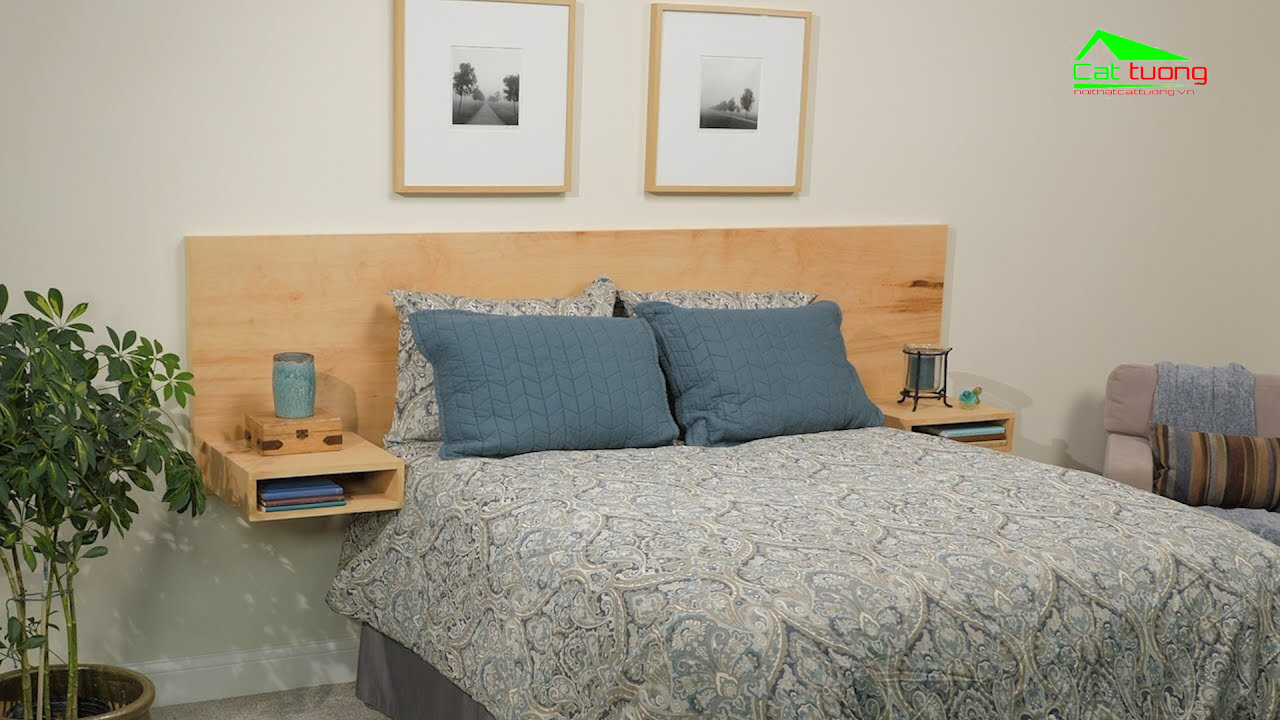 Táp đầu giường gỗ sồi 1