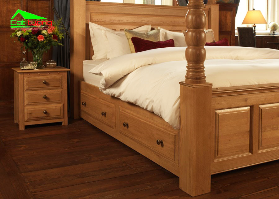 Táp đầu giường gỗ sồi 6