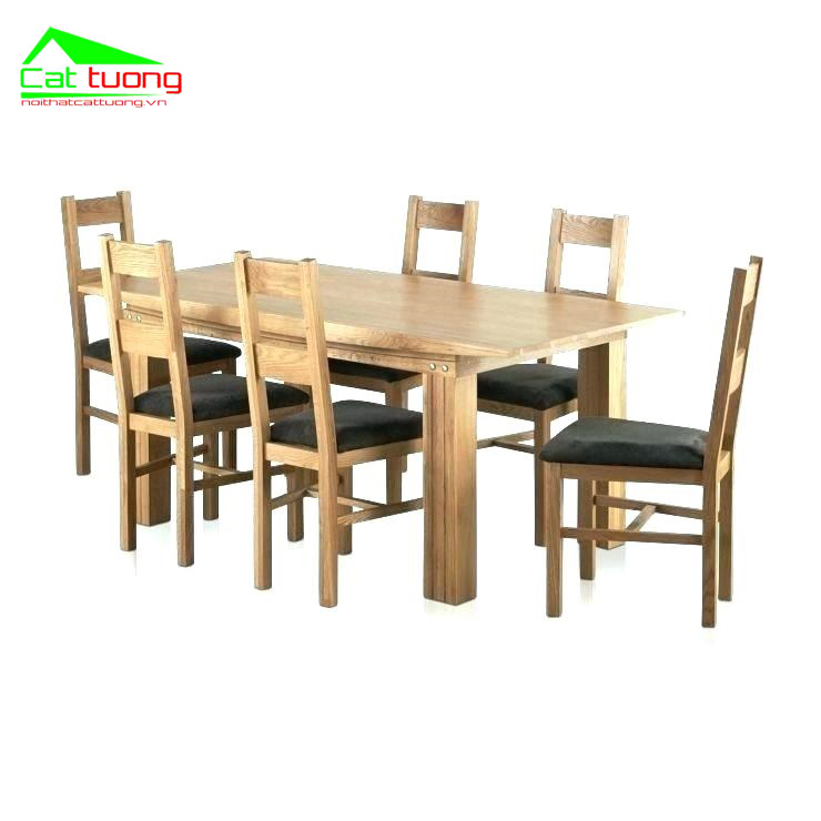 Bộ bàn ăn 6 ghế gỗ sồi nga