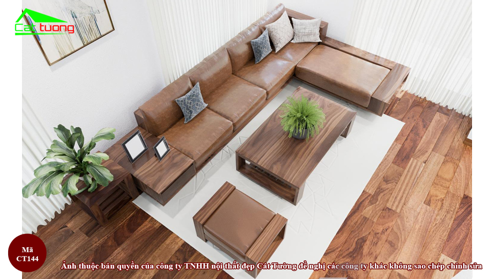 Sofa gỗ óc chó CT144 a