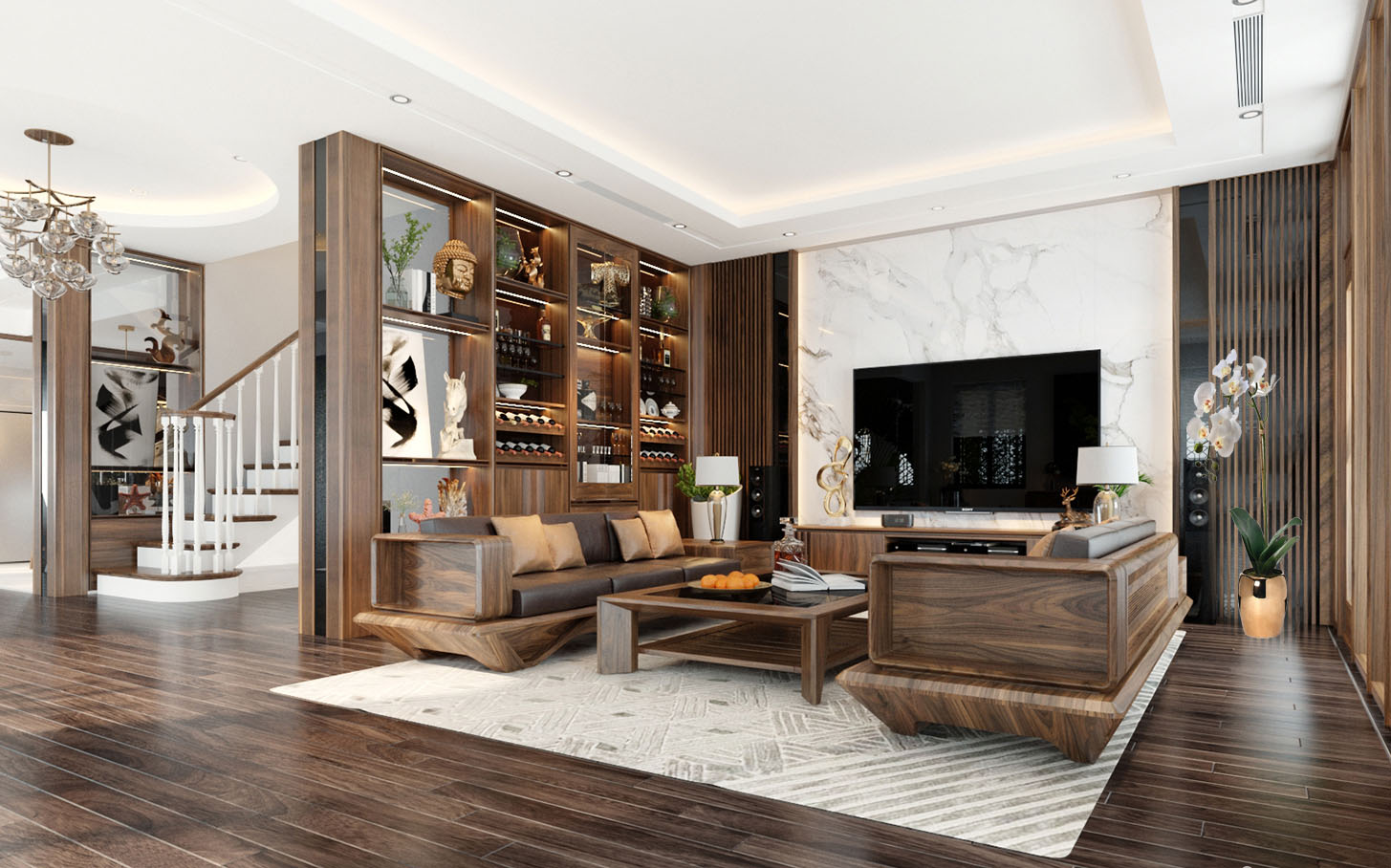 Thiết kế phòng khách bằng gỗ