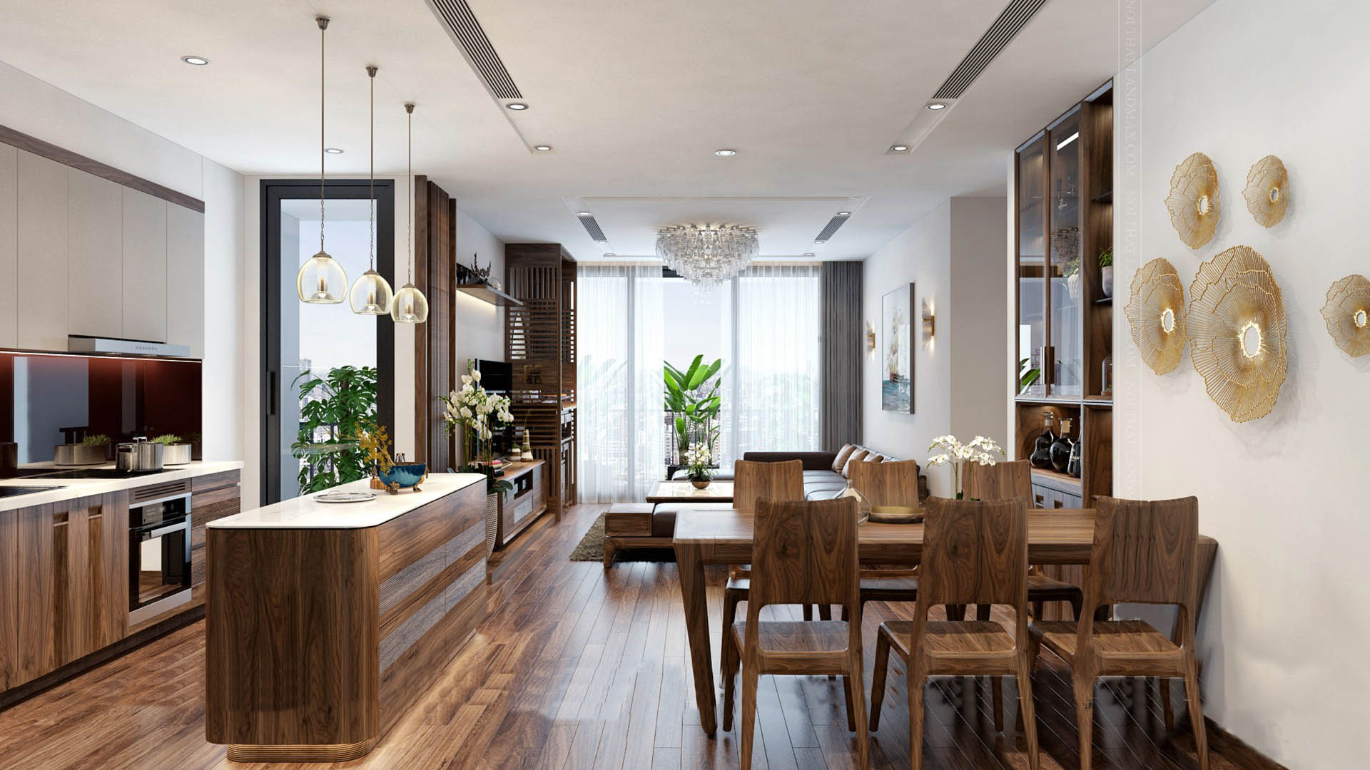 Thiết kế nội thất phòng ăn đẹp sang trọng với đèn chùm  Xây dựng Tây Hồ  Công ty Xây dựng chuyên thi công sửa chữa tại Hà Nội