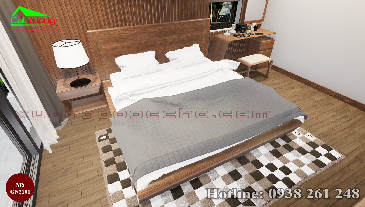 giường gỗ óc chó GN2101a