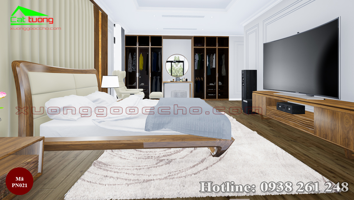 nội thất phòng ngủ gỗ óc chó PN021b