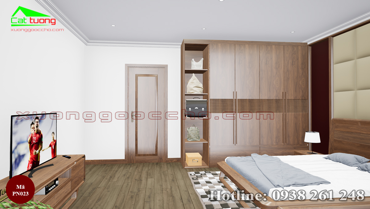 nội thất phòng ngủ gỗ óc chó PN023a