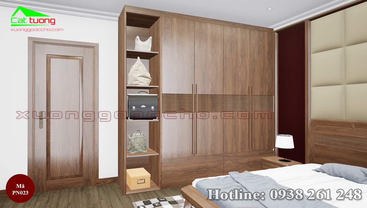 nội thất phòng ngủ gỗ óc chó PN023d