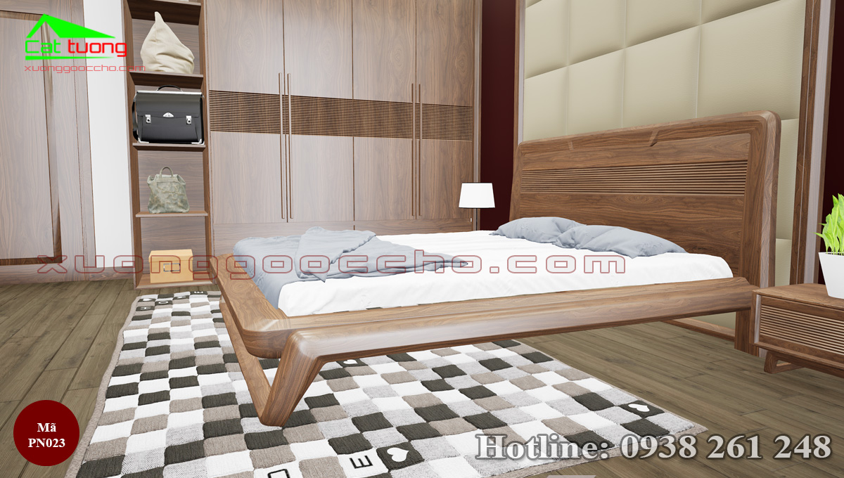 nội thất phòng ngủ gỗ óc chó PN023f