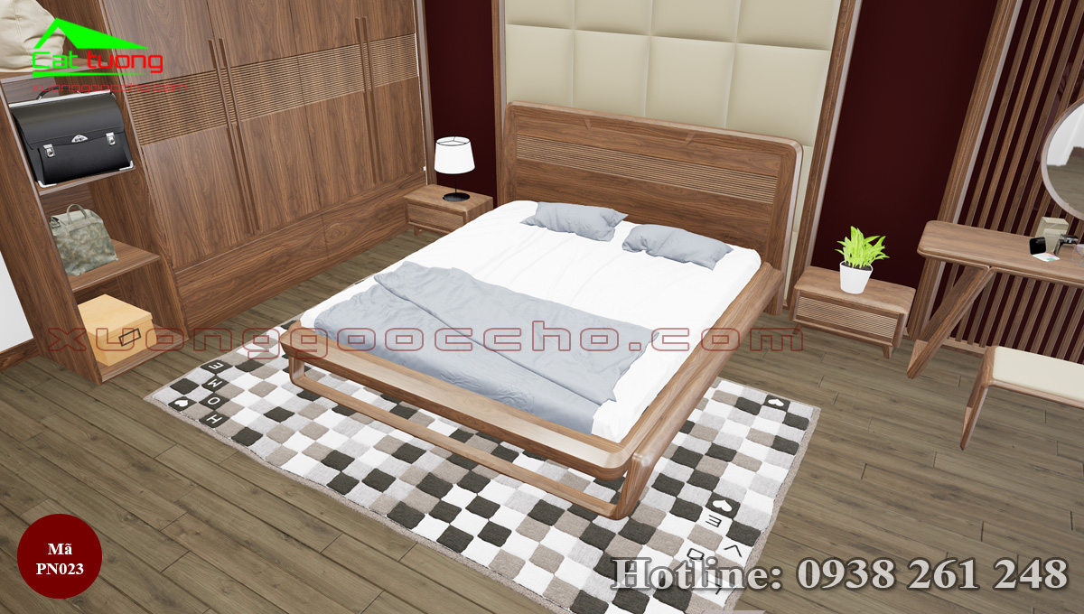 nội thất phòng ngủ gỗ óc chó PN023h