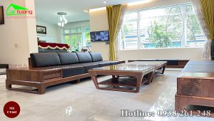 sofa gỗ óc chó CT165v