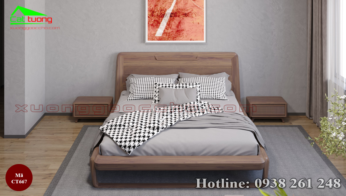 giường ngủ gỗ óc chó CT667a