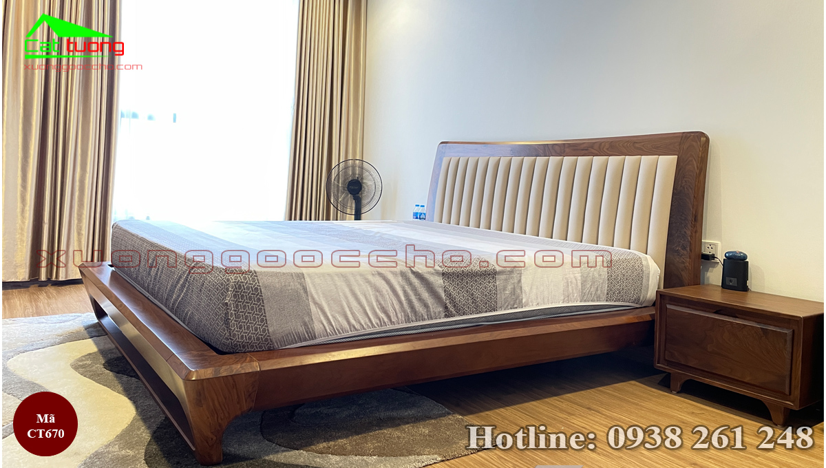 giường gỗ óc chó CT670d