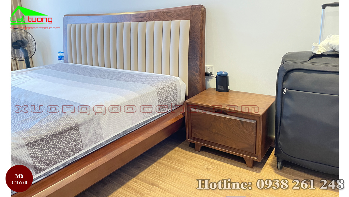 giường gỗ óc chó CT670f