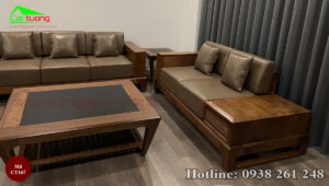 sofa gỗ óc chó CT167e