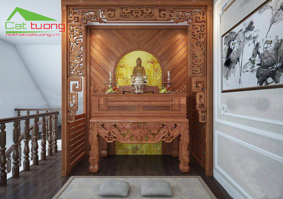 bàn thờ gỗ óc chó tại Thái Nguyên