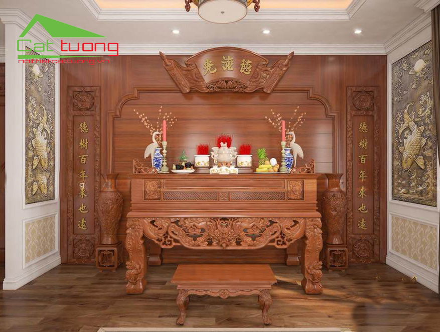 bàn thờ gỗ óc chó tại Thanh Hóa