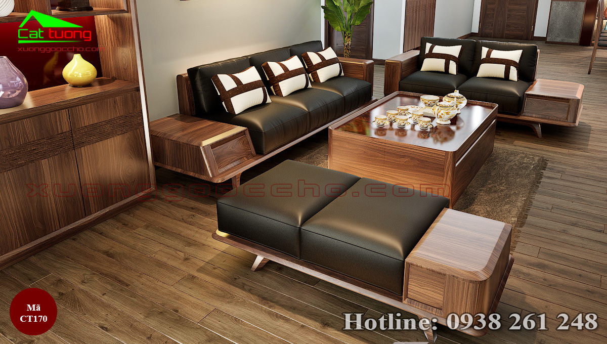 sofa gỗ óc chó tại An Giang